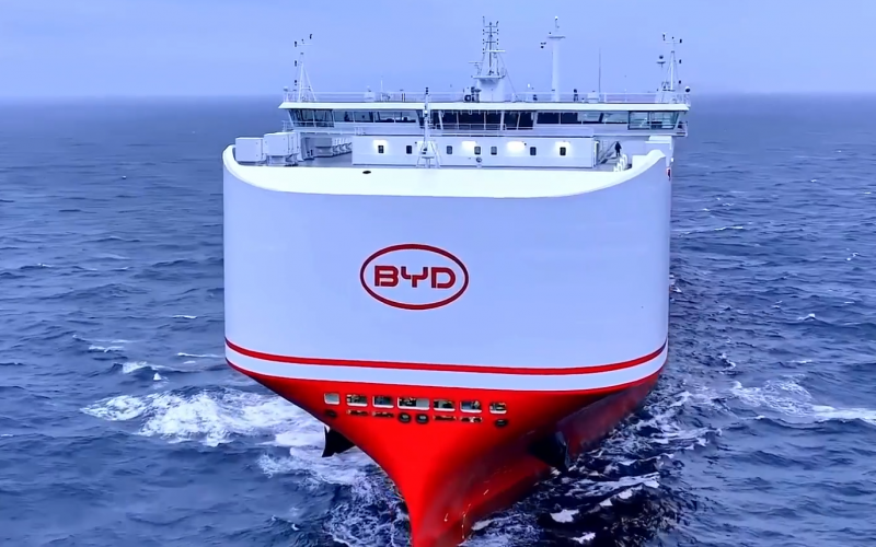BYD сформировала целый флот для международной доставки судов: восьмое судно — BYD Jinan